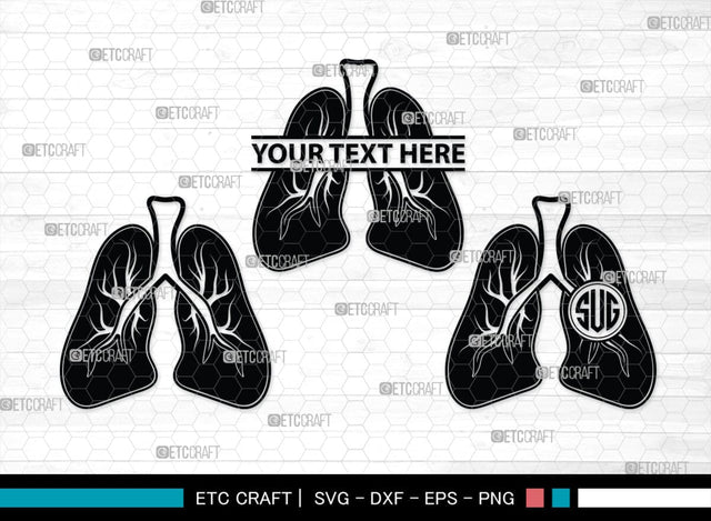 Human Lung Monogram, Human Lung Silhouette, Human Lung SVG, Lung Svg, Human Organ Svg, Lung Cancer Svg, Lung Bundle, SB00148 SVG ETC Craft 