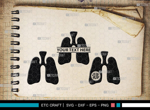 Human Lung Monogram, Human Lung Silhouette, Human Lung SVG, Lung Svg, Human Organ Svg, Lung Cancer Svg, Lung Bundle, SB00148 SVG ETC Craft 