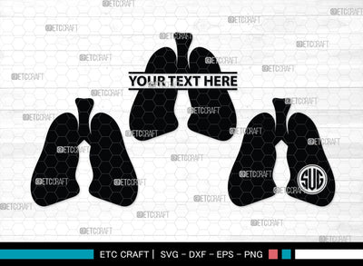 Human Lung Monogram, Human Lung Silhouette, Human Lung SVG, Lung Svg, Human Organ Svg, Lung Cancer Svg, Lung Bundle, SB00148 SVG ETC Craft 