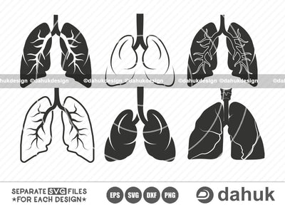 Human lungs SVG, Human lungs Vector, Human lungs Icon, Lungs SVG, Bronchial, Cut file, for silhouette, svg, eps, dxf, png, clipart cricut design space, vinyl cut files SVG dahukdesign 
