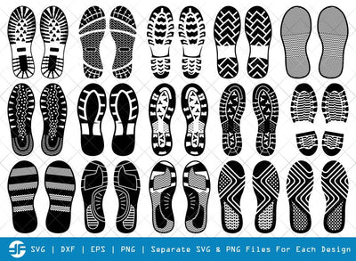 Human Shoes Footprints SVG Cut Files | Silhouette Bundle SVG ETC Craft 