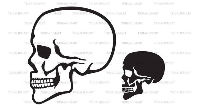 Human skull profile SVG TribaliumArtSF 