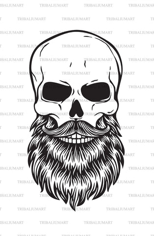 Human Skull with Beard SVG TribaliumArtSF 