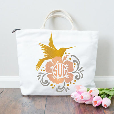 Humming Bird for Monogram multi color - Hummingbird with Flower SVG Chameleon Cuttables 