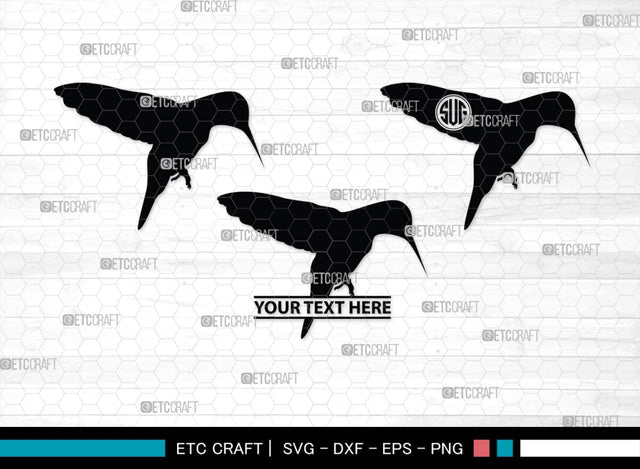 Humming Bird Monogram, Hummingbird Silhouette, Hummingbird SVG, Bird Svg, Flying Bird Svg, Colibri Bird Svg, SB00281 SVG ETC Craft 