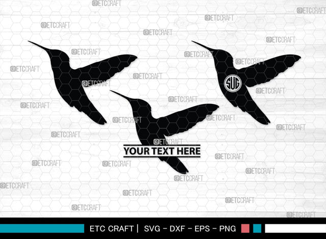Humming Bird Monogram, Hummingbird Silhouette, Hummingbird SVG, Bird Svg, Flying Bird Svg, Colibri Bird Svg, SB00281 SVG ETC Craft 