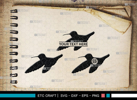 Humming Bird Monogram, Hummingbird Silhouette, Hummingbird SVG, Bird Svg, Flying Bird Svg, Colibri Bird Svg, SB00281 SVG ETC Craft 