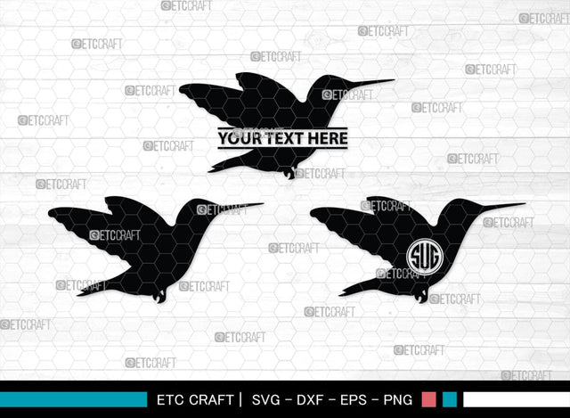 Humming Bird Monogram, Hummingbird Silhouette, Hummingbird SVG, Bird Svg, Flying Bird Svg, Colibri Bird Svg, SB00281 SVG ETC Craft 