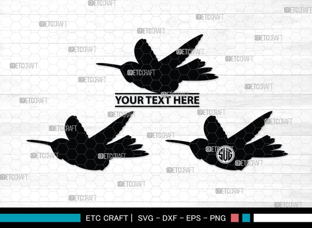 Humming Bird Monogram, Hummingbird Silhouette, Hummingbird SVG, Bird Svg, Flying Bird Svg, Colibri Bird Svg, SB00281 SVG ETC Craft 