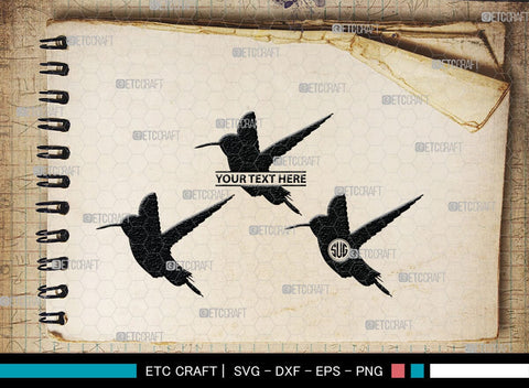 Humming Bird Monogram, Hummingbird Silhouette, Hummingbird SVG, Bird Svg, Flying Bird Svg, Colibri Bird Svg, SB00281 SVG ETC Craft 