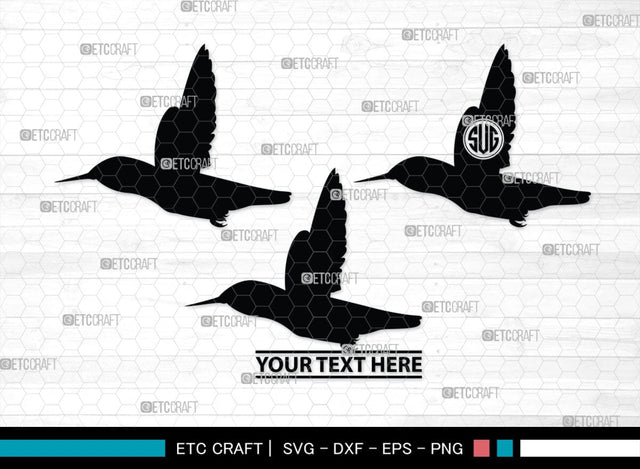 Humming Bird Monogram, Hummingbird Silhouette, Hummingbird SVG, Bird Svg, Flying Bird Svg, Colibri Bird Svg, SB00281 SVG ETC Craft 