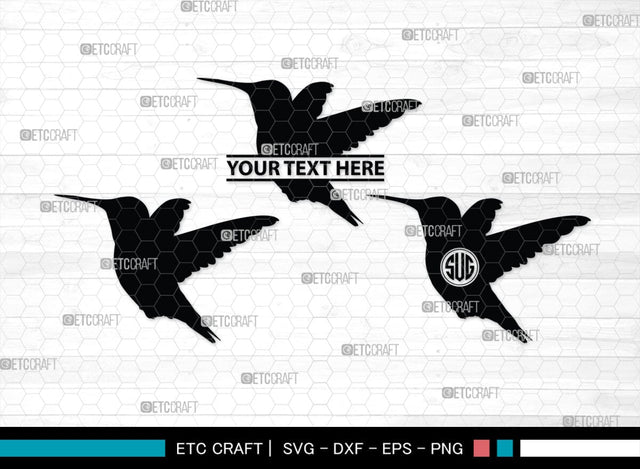 Humming Bird Monogram, Hummingbird Silhouette, Hummingbird SVG, Bird Svg, Flying Bird Svg, Colibri Bird Svg, SB00281 SVG ETC Craft 
