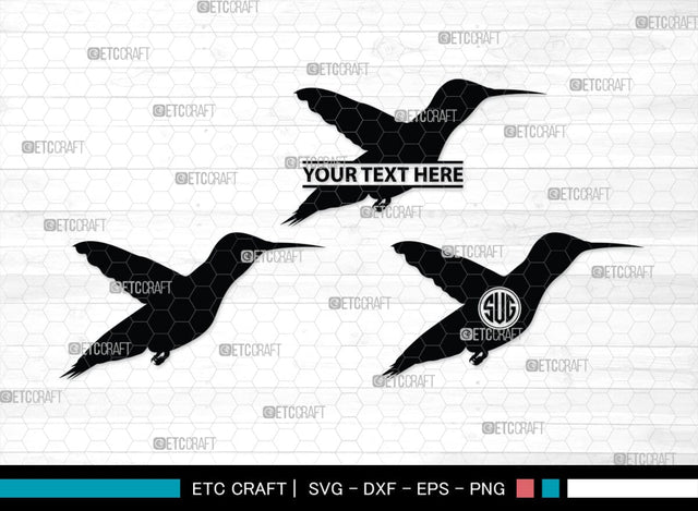 Humming Bird Monogram, Hummingbird Silhouette, Hummingbird SVG, Bird Svg, Flying Bird Svg, Colibri Bird Svg, SB00281 SVG ETC Craft 