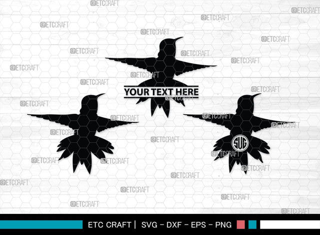 Humming Bird Monogram, Hummingbird Silhouette, Hummingbird SVG, Bird Svg, Flying Bird Svg, Colibri Bird Svg, SB00281 SVG ETC Craft 