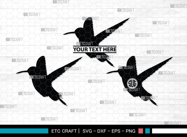 Humming Bird Monogram, Hummingbird Silhouette, Hummingbird SVG, Bird Svg, Flying Bird Svg, Colibri Bird Svg, SB00281 SVG ETC Craft 