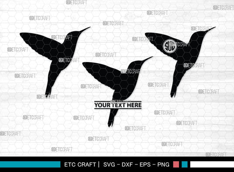Humming Bird Monogram, Hummingbird Silhouette, Hummingbird SVG, Bird Svg, Flying Bird Svg, Colibri Bird Svg, SB00281 SVG ETC Craft 
