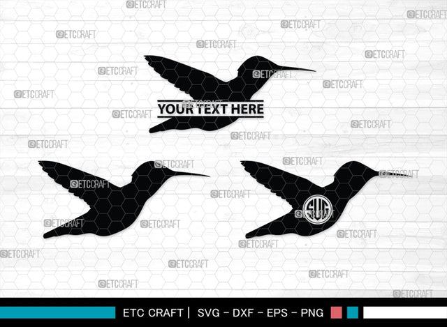 Humming Bird Monogram, Hummingbird Silhouette, Hummingbird SVG, Bird Svg, Flying Bird Svg, Colibri Bird Svg, SB00281 SVG ETC Craft 