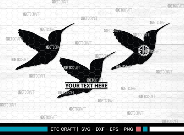 Humming Bird Monogram, Hummingbird Silhouette, Hummingbird SVG, Bird Svg, Flying Bird Svg, Colibri Bird Svg, SB00281 SVG ETC Craft 