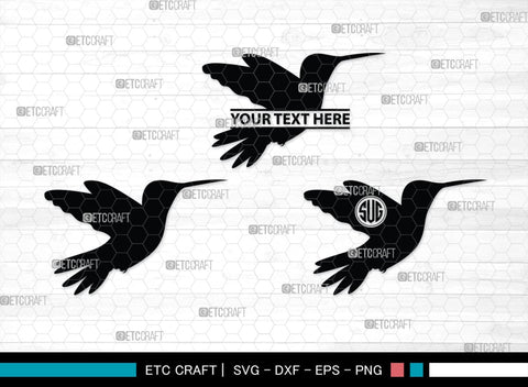 Humming Bird Monogram, Hummingbird Silhouette, Hummingbird SVG, Bird Svg, Flying Bird Svg, Colibri Bird Svg, SB00281 SVG ETC Craft 