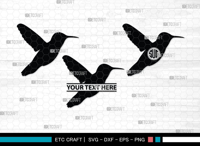 Humming Bird Monogram, Hummingbird Silhouette, Hummingbird SVG, Bird Svg, Flying Bird Svg, Colibri Bird Svg, SB00281 SVG ETC Craft 