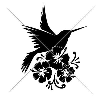 Humming Bird with Flowers - Summer Spring SVG Chameleon Cuttables 