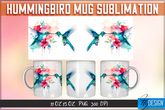 Hummingbird 11 Oz | 15 Oz Mug Sublimation Sublimation Fly Design 
