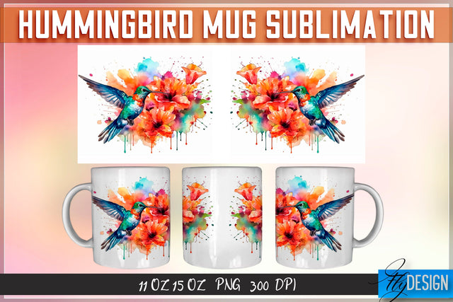 Hummingbird 11 Oz | 15 Oz Mug Sublimation Sublimation Fly Design 
