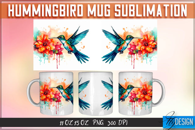 Hummingbird 11 Oz | 15 Oz Mug Sublimation Sublimation Fly Design 