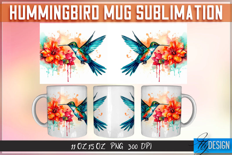 Hummingbird 11 Oz | 15 Oz Mug Sublimation Sublimation Fly Design 