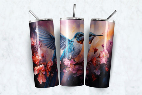 Hummingbird 20 oz Skinny Tumbler Sublimation Design PNG Sublimation BijouBay 