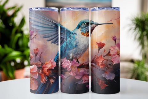 Hummingbird 20 oz Skinny Tumbler Sublimation Design PNG Sublimation BijouBay 