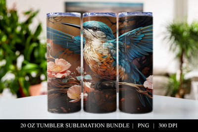 Hummingbird 20 oz Skinny Tumbler Sublimation Design Sublimation BijouBay 