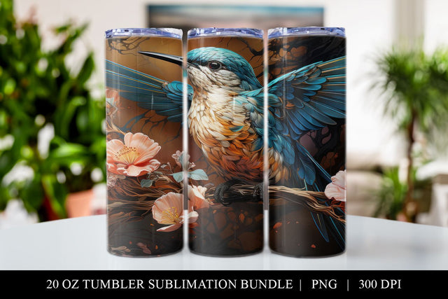 Hummingbird 20 oz Skinny Tumbler Sublimation Design Sublimation BijouBay 