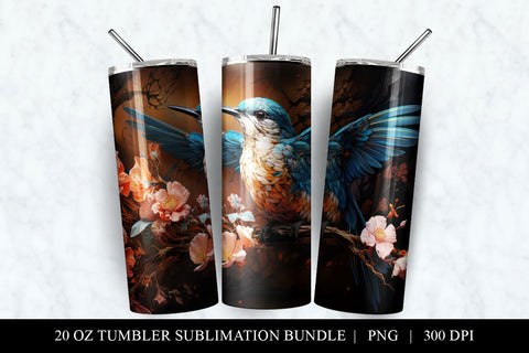 Hummingbird 20 oz Skinny Tumbler Sublimation Design Sublimation BijouBay 