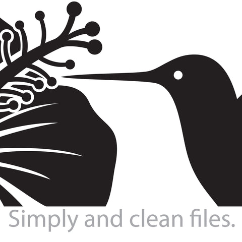 Hummingbird (colibri) and hibiscus flower SVG TribaliumArtSF 