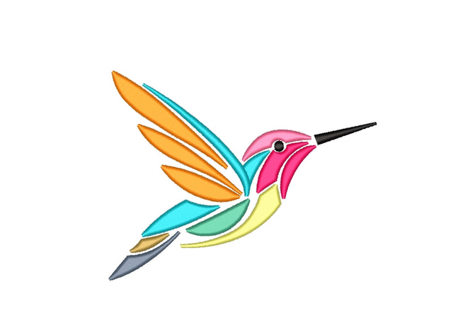 Hummingbird Embroidery Design, Bird Embroidery File, 3 sizes, 4x4 inch hoop Embroidery/Applique DESIGNS Nino Nadaraia 