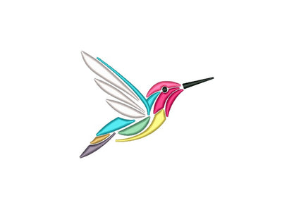 Hummingbird Embroidery Design, Bird Embroidery File, 4 sizes, 4x4 inch hoop Embroidery/Applique DESIGNS Nino Nadaraia 