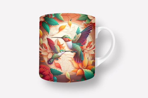 Hummingbird Flowers 11, 12 & 15 Oz Mug Sublimation Sublimation Regulrcrative 