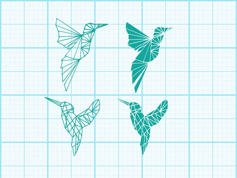 Hummingbird Geomatical Print SVG Johan Ru designs 