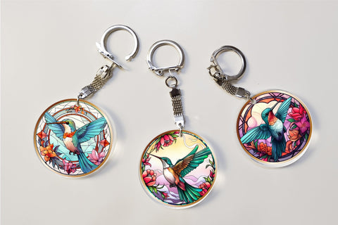 Hummingbird Keychain Sublimation Bundle, Summer Keychain Sublimation OrangeBrushStudio 