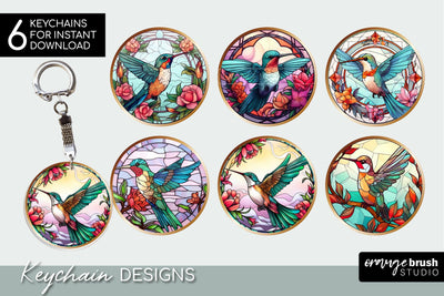 Hummingbird Keychain Sublimation Bundle, Summer Keychain Sublimation OrangeBrushStudio 