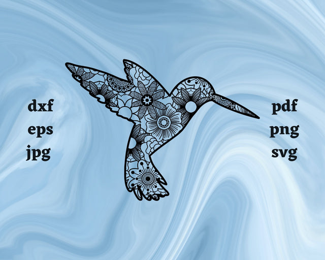 Hummingbird Mandala SVG Cut File SVG Northern Light SVG 