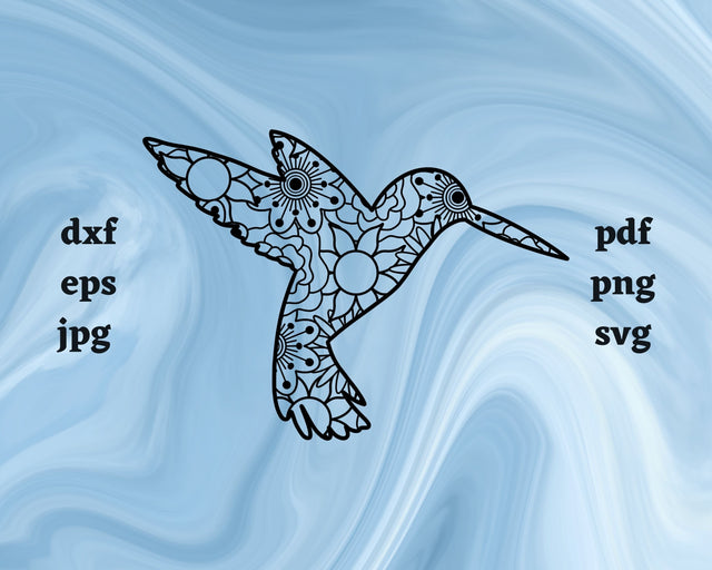 Hummingbird Mandala SVG Cut File SVG Northern Light SVG 