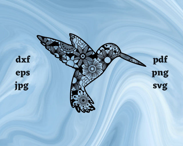 Hummingbird Mandala SVG Cut File SVG Northern Light SVG 