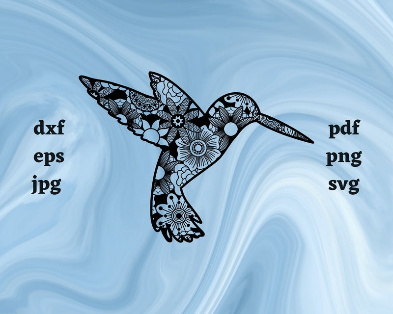 Hummingbird Mandala SVG Cut File SVG Northern Light SVG 