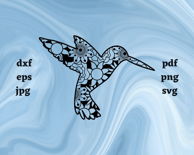 Hummingbird Mandala SVG Cut File SVG Northern Light SVG 