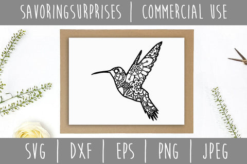 Hummingbird Mandala Zentangle SVG SavoringSurprises 