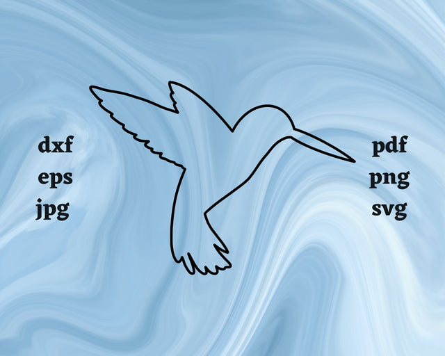 Hummingbird Outline SVG Cut File SVG Northern Light SVG 