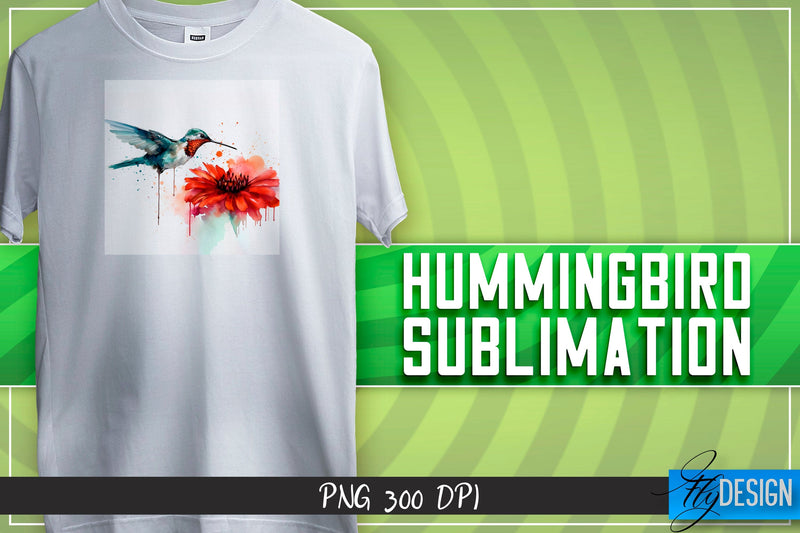 Hummingbird Sublimation | Happy Design | T-shirt Design Sublimation Fly Design 