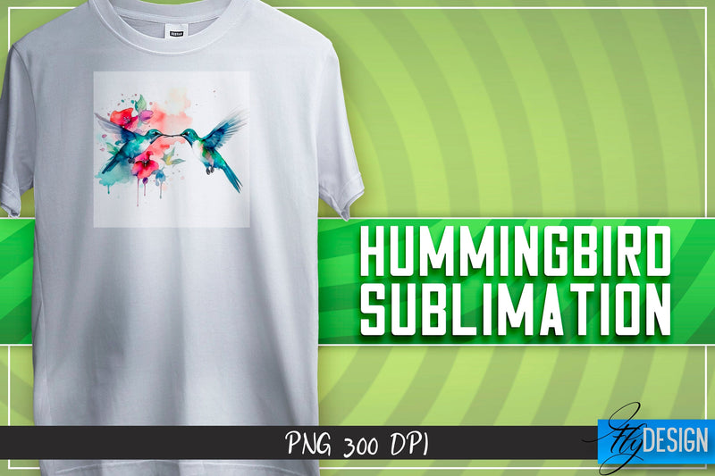 Hummingbird Sublimation | Happy Design | T-shirt Design Sublimation Fly Design 